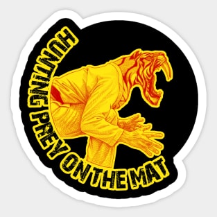 Hunting prey on the mat - Jiu Jitsu, bjj martial arts Sticker